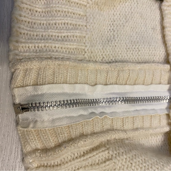 Vintage Sears Sportswear Wool Blend Full Zip Chevron Cardigan, Ivory/Multi, Sz M - Picture 8 of 8